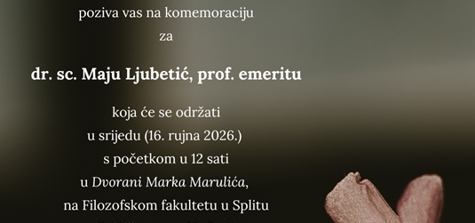 Komemoracija za profesoricu emeritu Filozofskog fakulteta Maju Ljubetić
